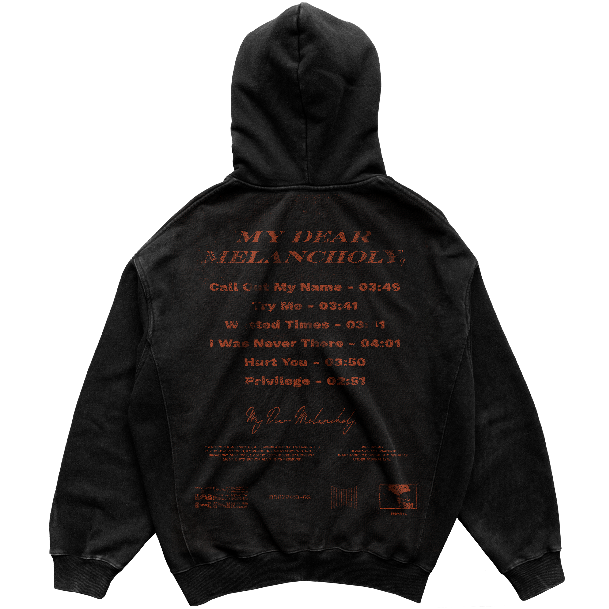 MY DEAR MELANCHOLY ZIP HOODIE