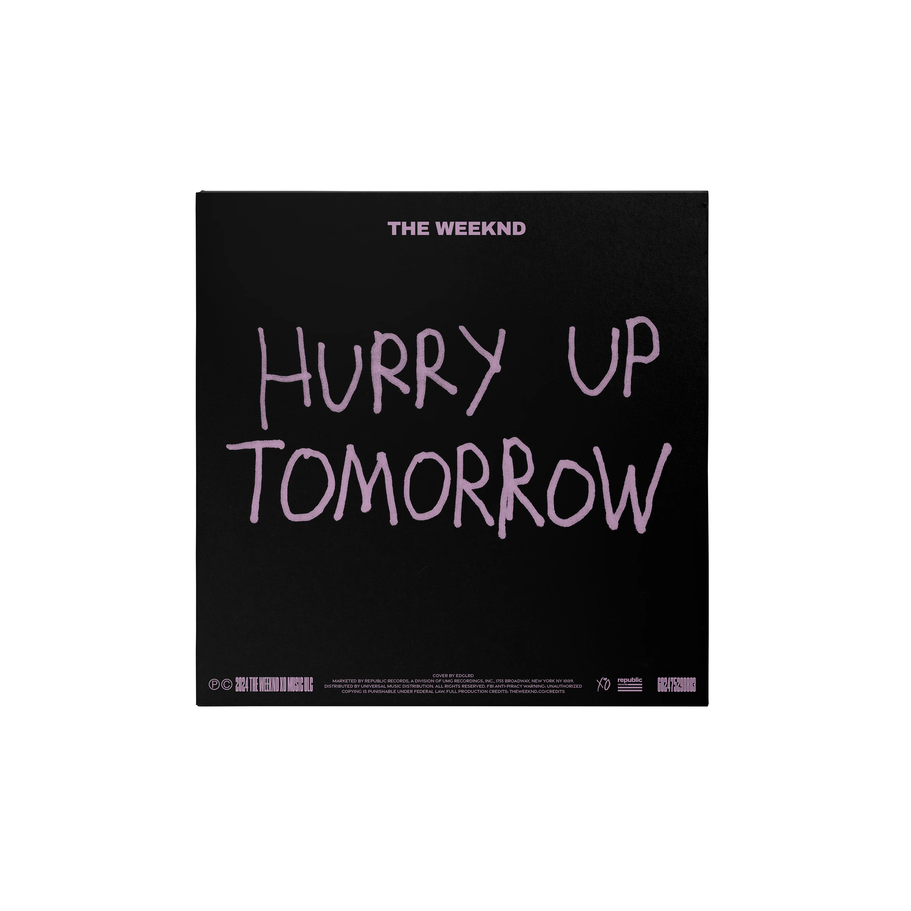 THE WEEKND X HARMONY KORINE FOR EDGLRD ‘HURRY UP TOMORROW’ COLLECTOR’S EDITION VINYL